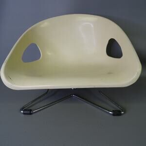 Vintage Cosco Hamilton Mid Century Child Toddler Chair Booster Seat Off White